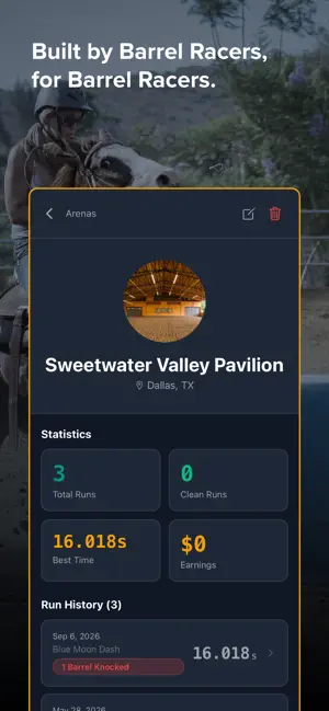 RodeoPro: Barrel Race Tracker screenshot 1