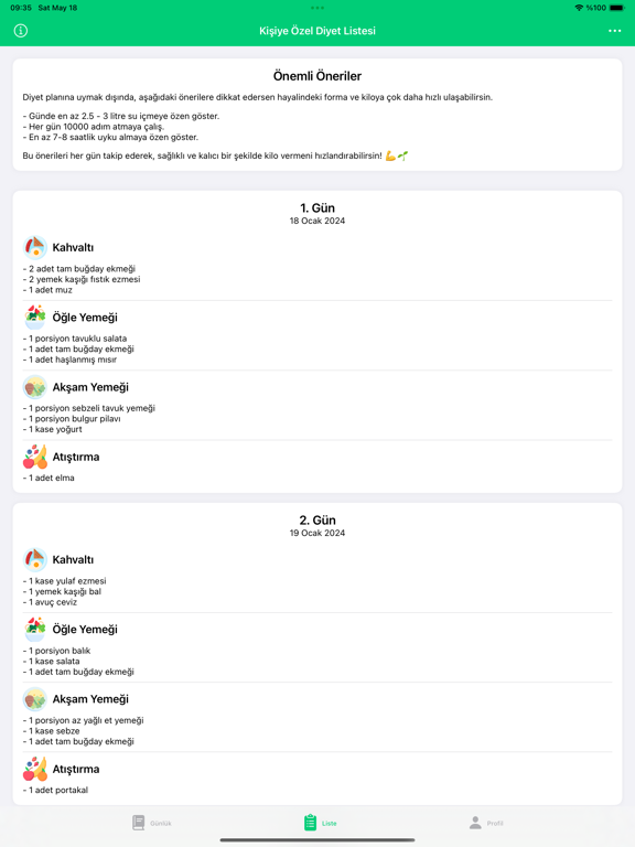 Screenshot #6 pour Diyet Listesi - DiyetLab