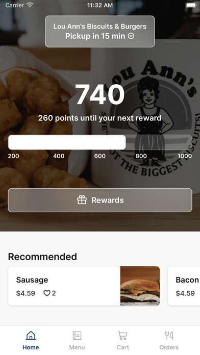 Lou Ann's Biscuits & Burgers iPhone screenshot 1 - Food & Drink app