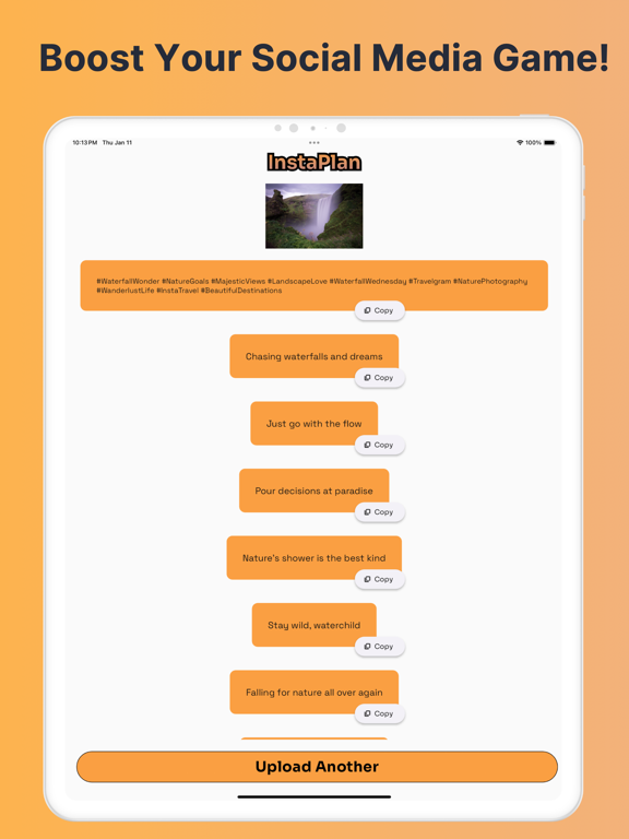 GramPlan: Captions & Hashtags iPad screenshot 1 - Social Networking app