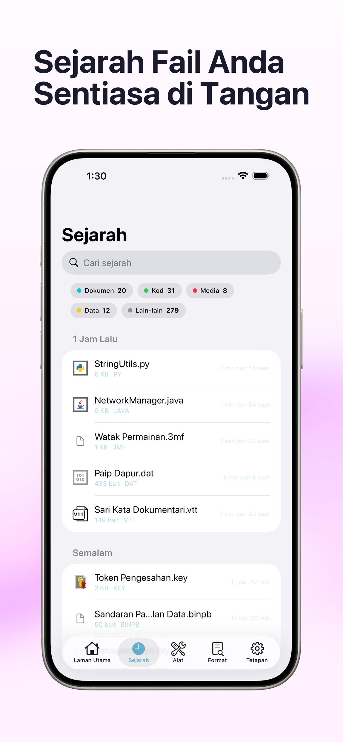 Sejarah Fail Anda, Sentiasa Di Tangan