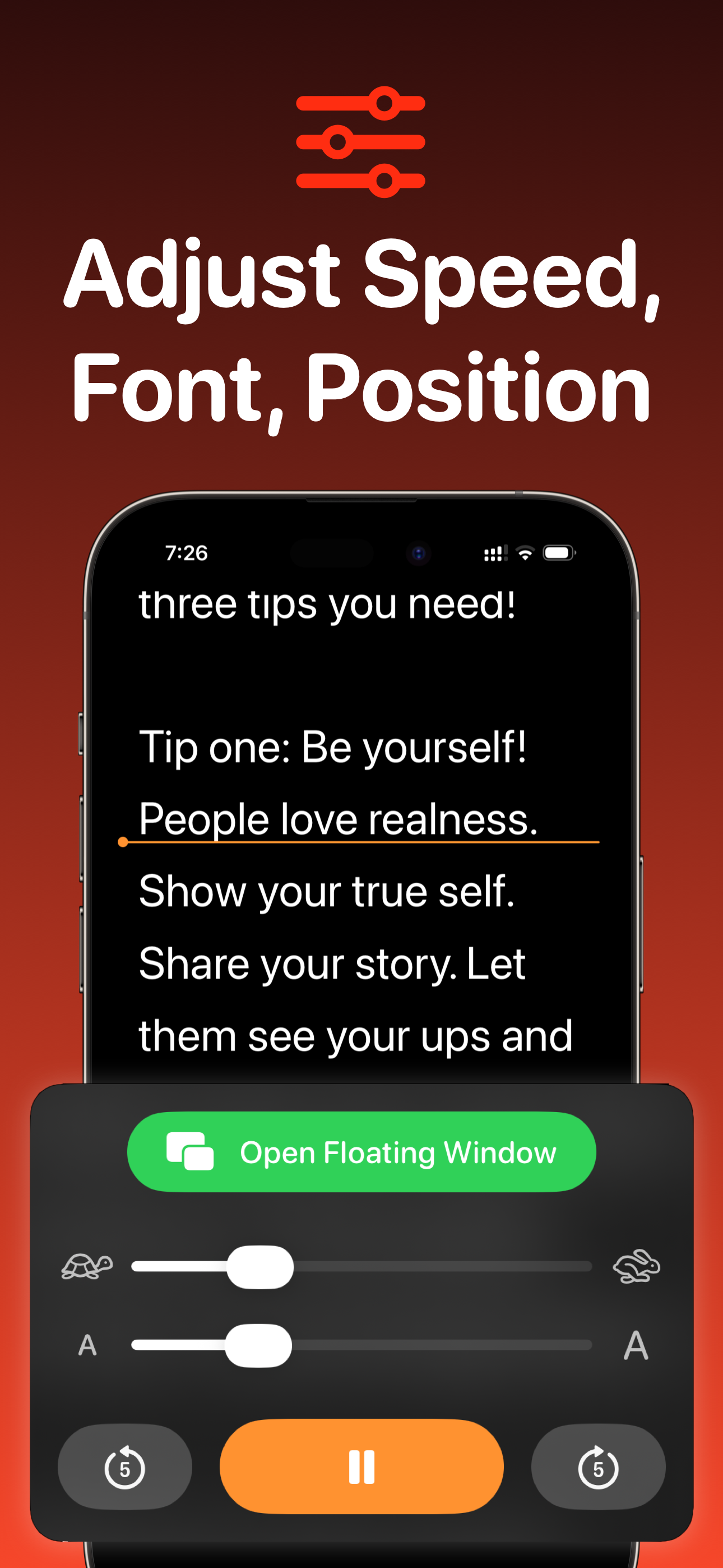 Floating Teleprompter AI
