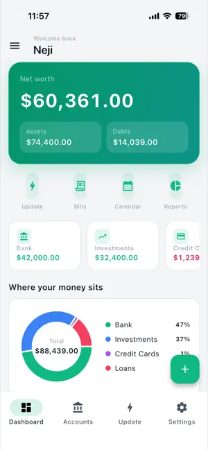 Finance Tracker: Net Worth screenshot 1