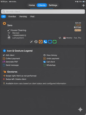 ClientPay: Client Billing App iPad screenshot