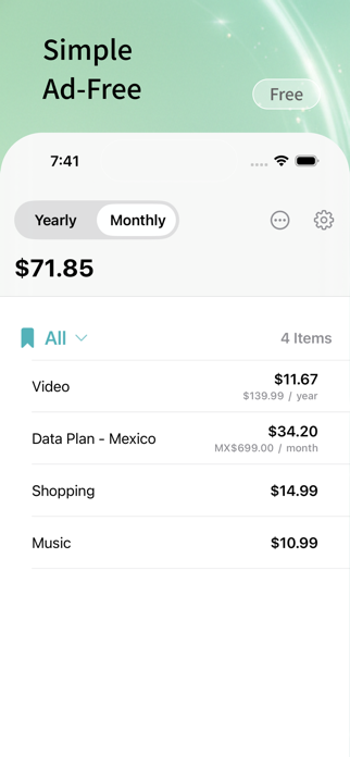 Subscription Manager - SubCal Screenshot 1 of 4