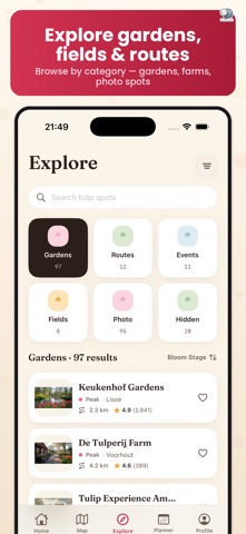 Tulip Trip Planner screenshot