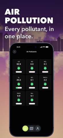 Air Quality AQI,UV,Heat Index iPhone screenshot