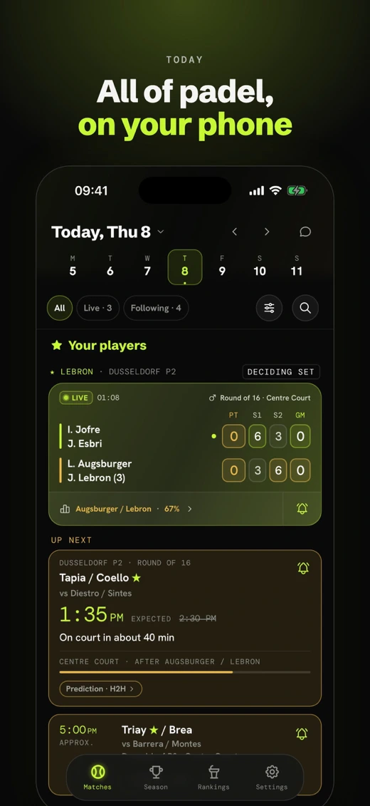 BePadel: Padel Live Scores screenshot 2
