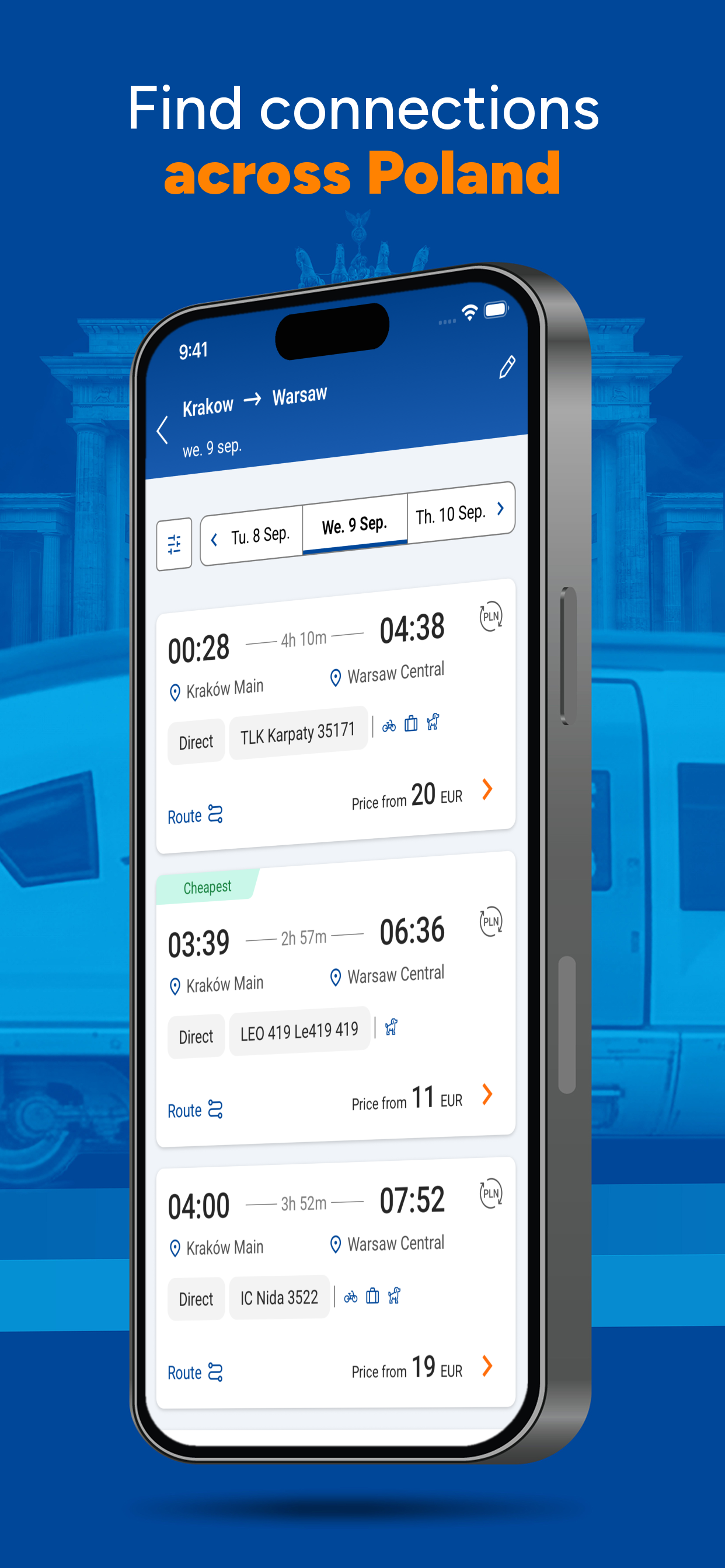 PolishTrains - train tickets screenshot 2