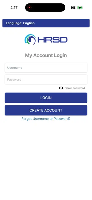 HRSD Customer Portal screenshot 1