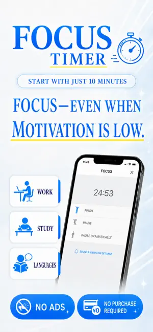 Focus Study Timer & Study Log screenshot 1
