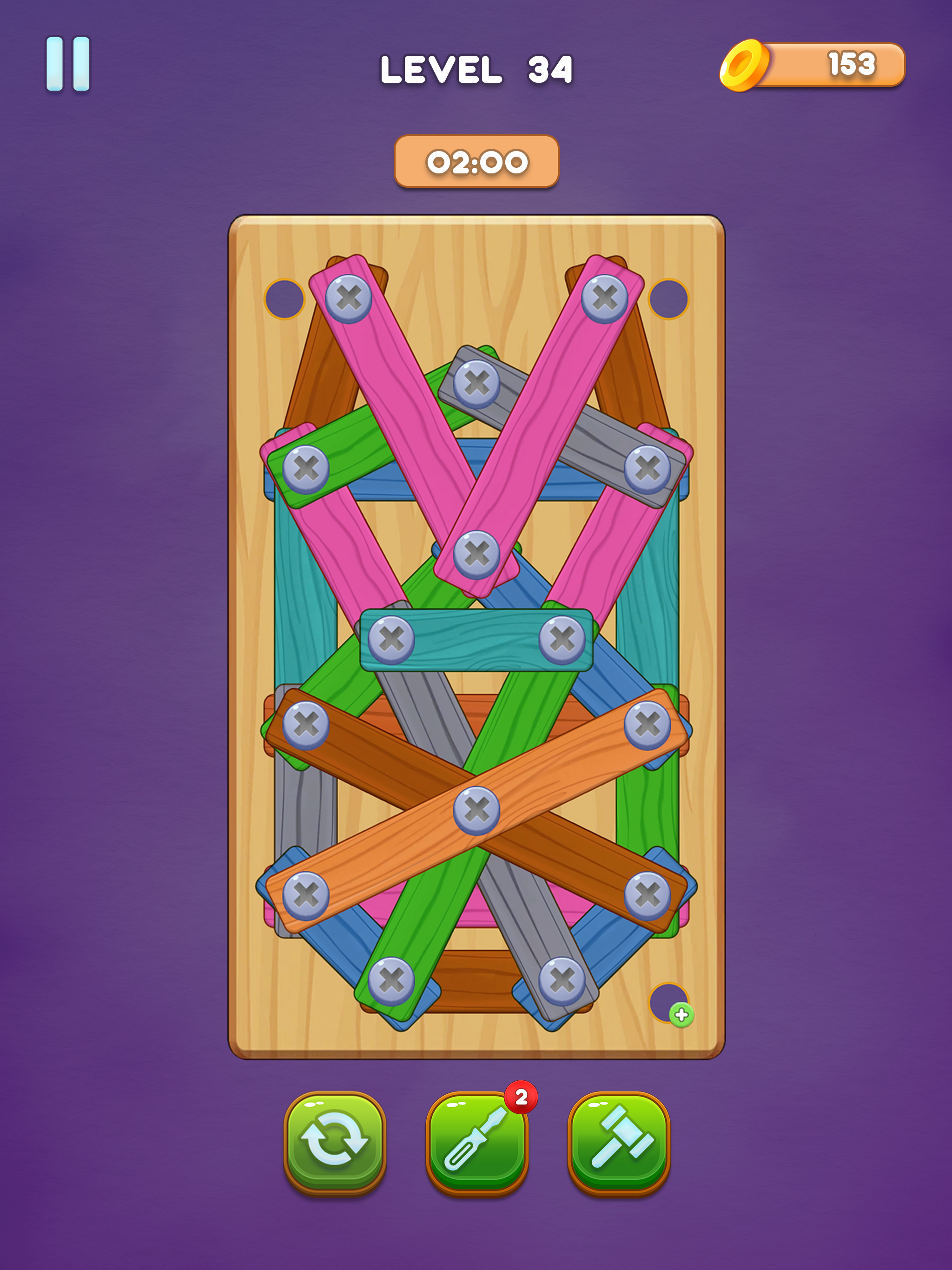 Unscrew Wood Puzzle: Screw Jam