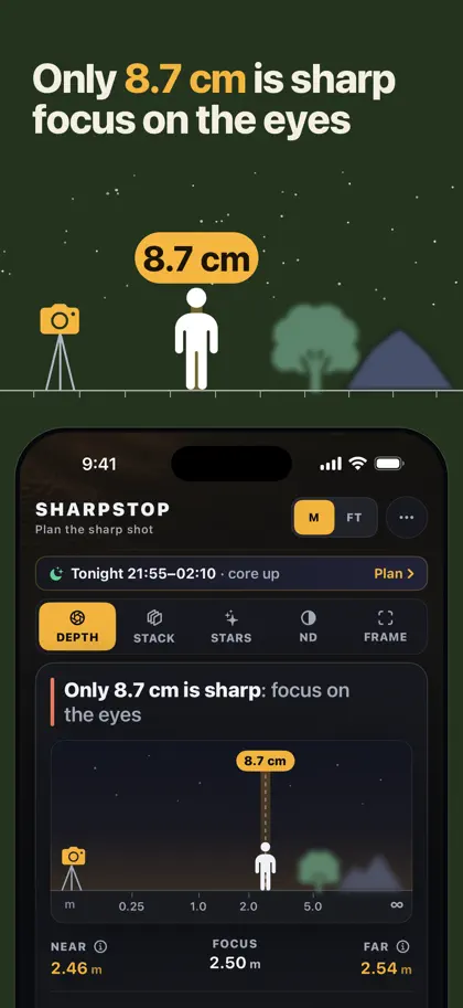 Screenshot 4 di 6 di SharpStop Depth of Field Calc
