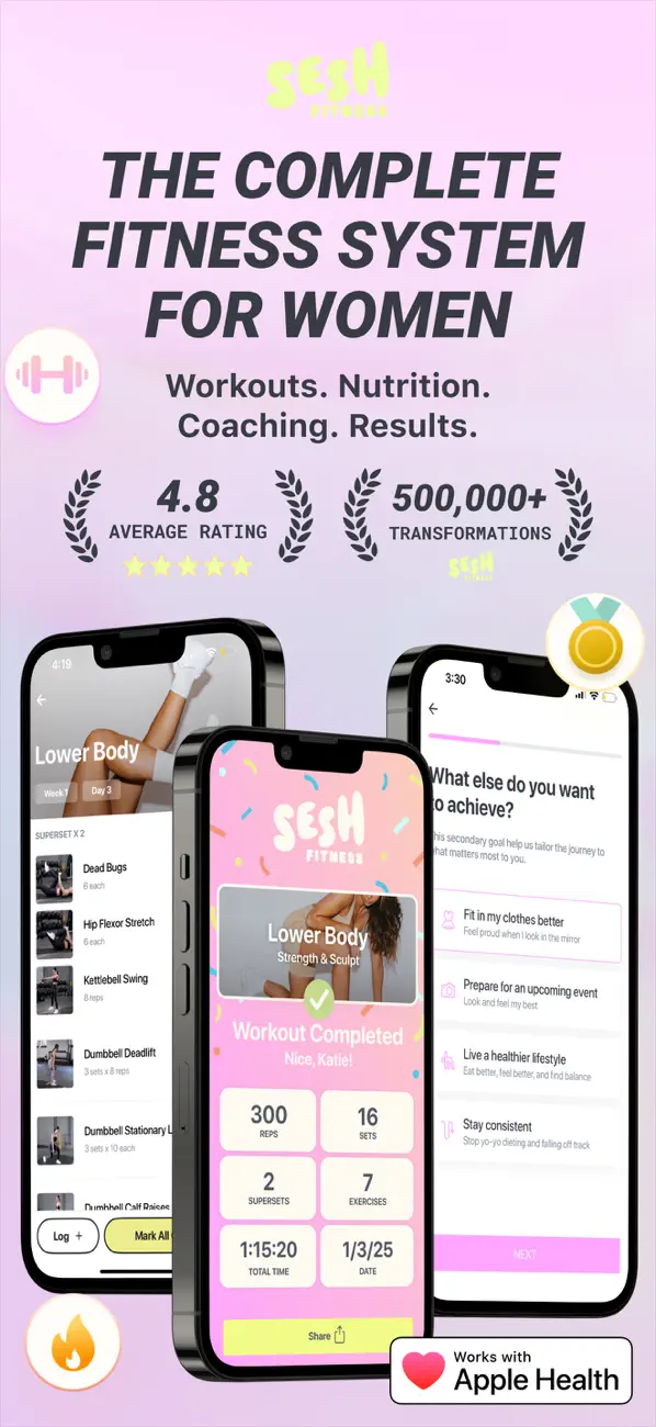 Screenshot #1 pour Sesh: Women Fitness & Workouts