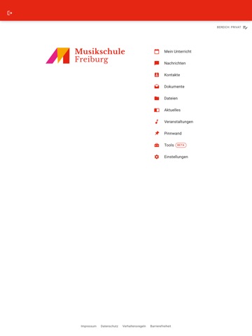 Musikschule Freiburg iPad screenshot