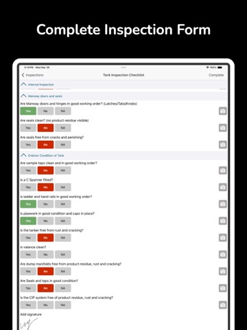 Inspection & Checklist - QAQC iPad screenshot