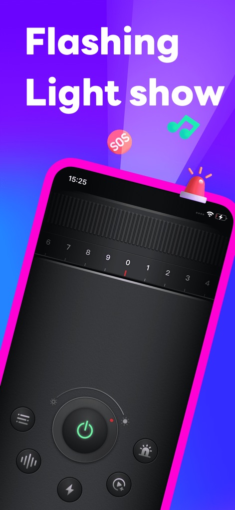 LED Banner - Big Text Maker - The app provides a comprehensive flashing light control interface, allowing users to adjust effects with a customizable brightness slider.