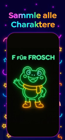 German Alphabet for Kids NEON iPhone screenshot
