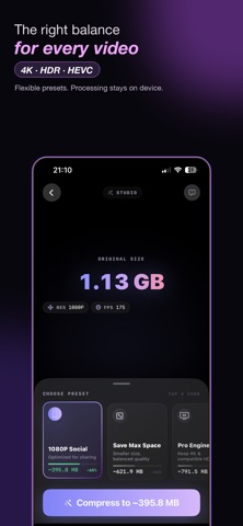 Squeezy: Video Compressor iPhone screenshot