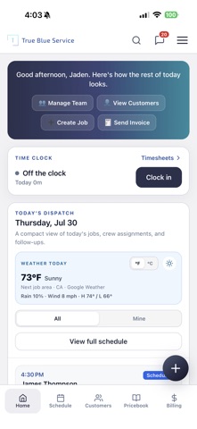 True Blue Service iPhone screenshot