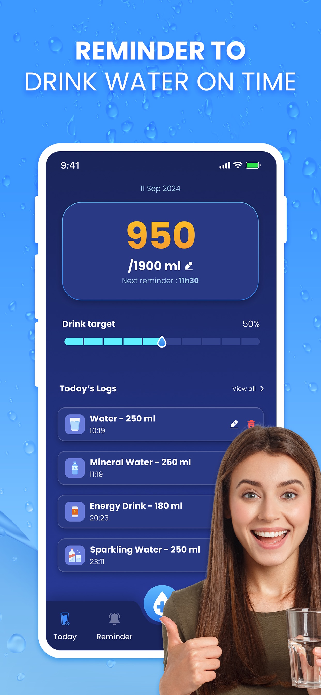 Water Tracker: Daily Reminder screenshot 1