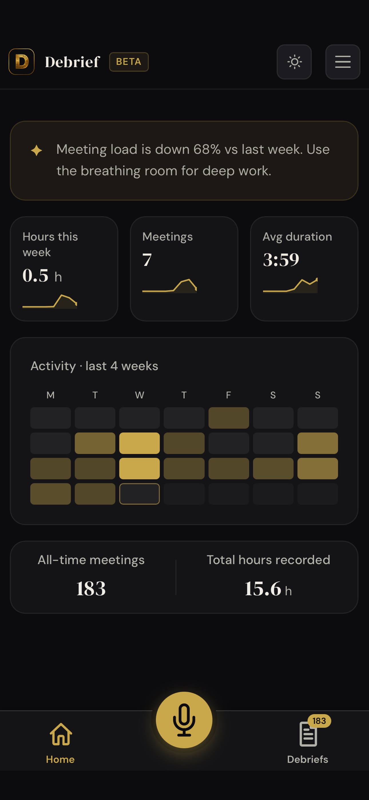 Screenshot 3 of Debrief: Meeting Intelligence