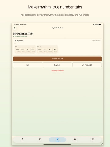 Kalimba Studio: Tuner & Tabs iPad screenshot