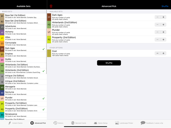 Screenshot #5 pour Dominion Card Randomiser