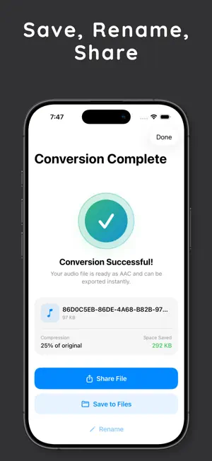 MP3 to AAC – Audio Converter screenshot 3