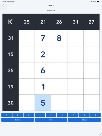 Kakuro Number Quest iPad screenshot