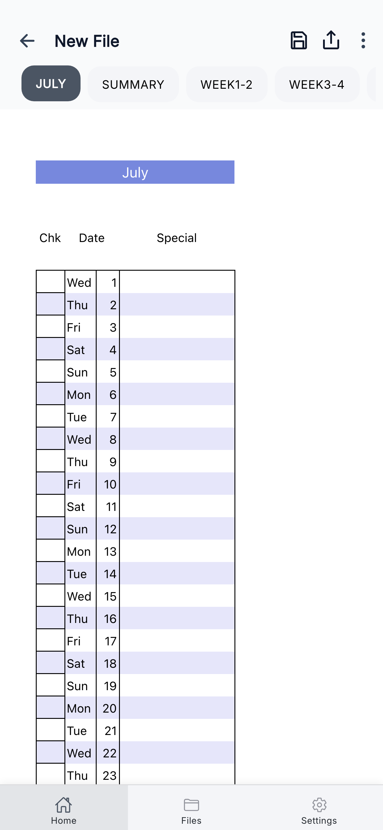 Fitness Planner screenshot 2