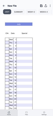 Fitness Planner iPhone screenshot