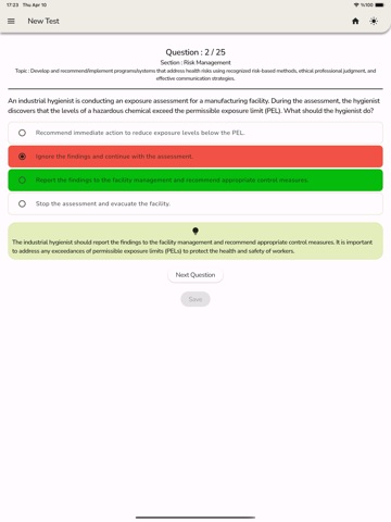 Industrial Hygienist Exam Test iPad screenshot