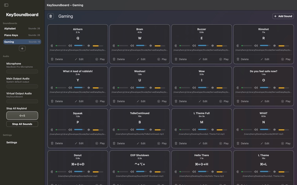 #3. KeySoundboard (macOS) Ved: Henry Abrahamsen