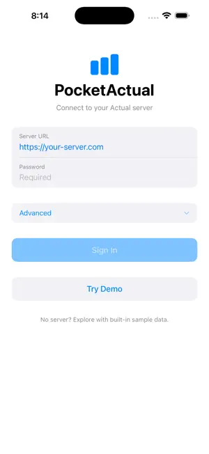 PocketActual screenshot 1