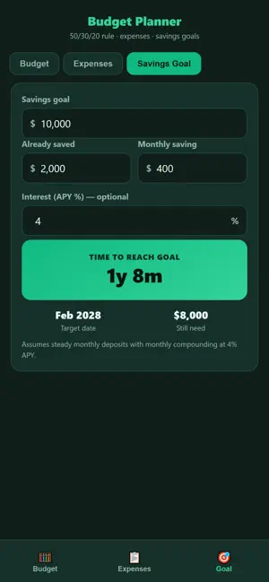 Budget Planner 50/30/20 screenshot 3