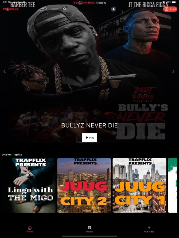 Trapflix iPad screenshot 1 - Entertainment app