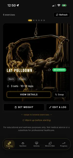 swithAI: Workout & Meal Log screenshot 1