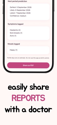 Rouge: Private Period Tracker iPhone screenshot