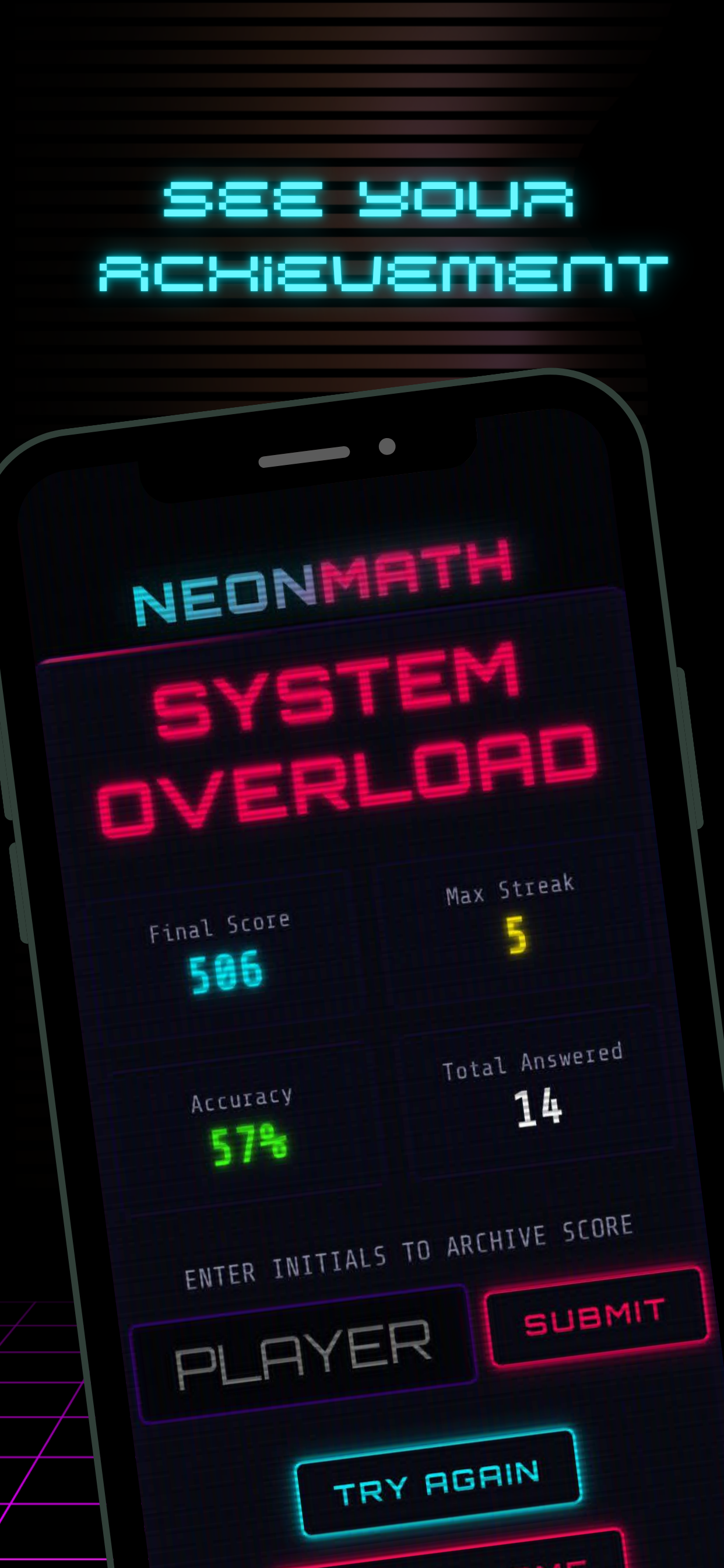 Neon Math: Speed Blitz Games screenshot 4