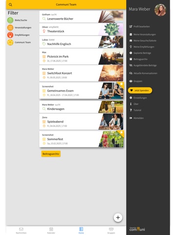 Communi Team iPad screenshot