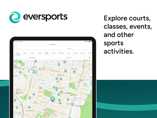 EVERSPORTS Book & Find Sports iPad screenshot 2 - Health & Fitness app