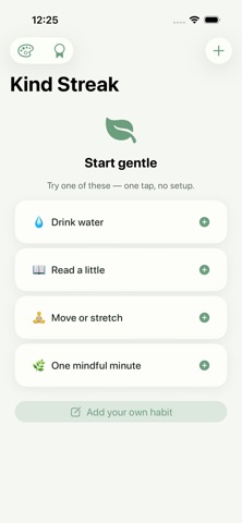 Kind Streak — Habit Tracker Screenshot 1 of 4
