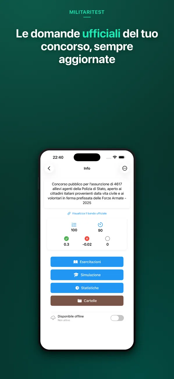 Screenshot #2 pour MilitariTest - Simulatore quiz