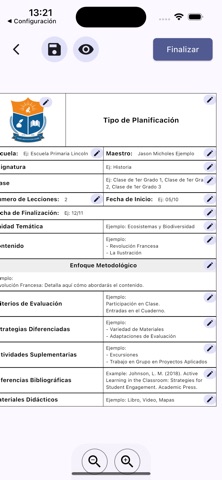 Creador de Planes de Clase screenshot