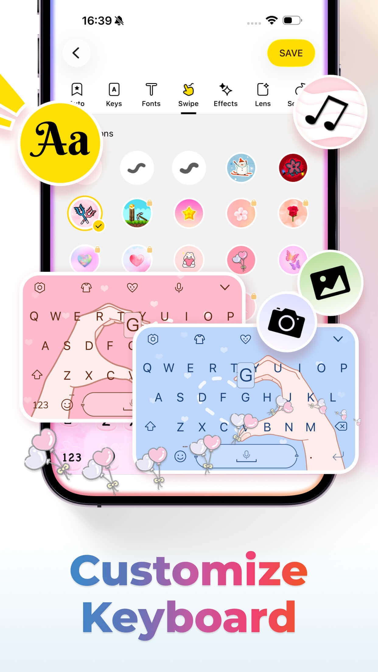 Screenshot 1 of Facemoji Keyboard: Fonts&Emoji