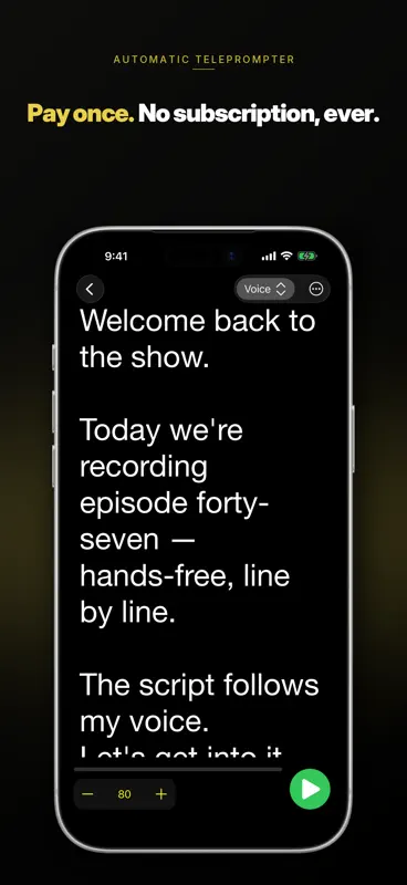 Voice Teleprompter PRO screenshot 1 of 5
