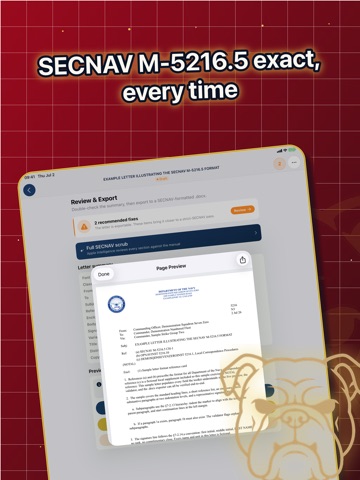 Naval Letter Builder iPad screenshot