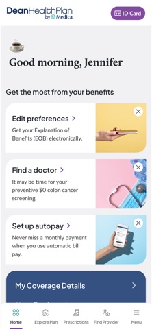 myDeanHealth iPhone screenshot