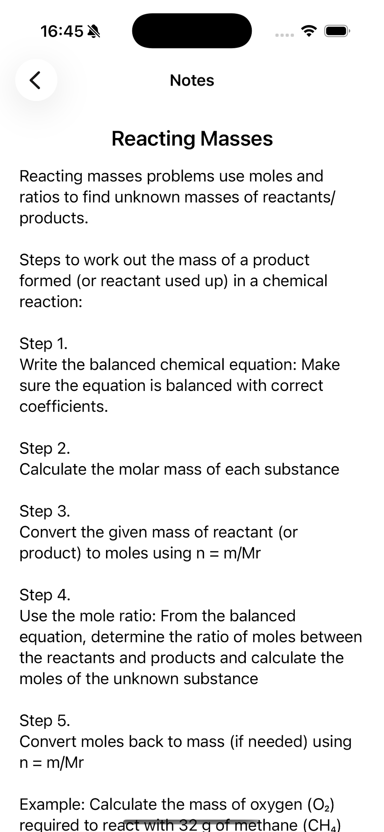 GCSE Mole Calculations